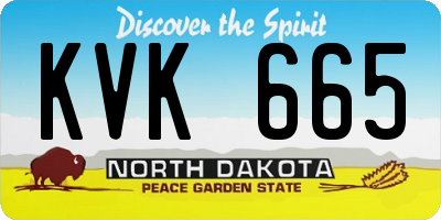 ND license plate KVK665