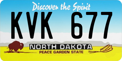 ND license plate KVK677