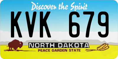 ND license plate KVK679