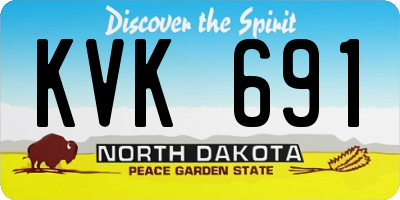 ND license plate KVK691