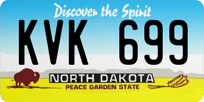 ND license plate KVK699