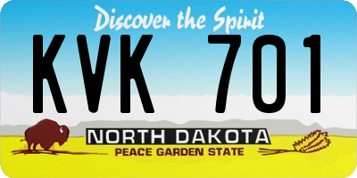 ND license plate KVK701