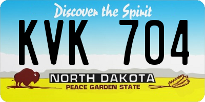ND license plate KVK704