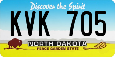 ND license plate KVK705