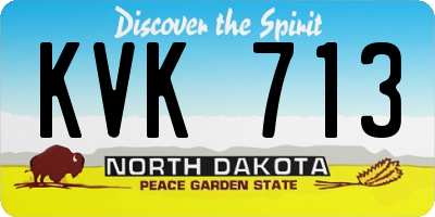 ND license plate KVK713