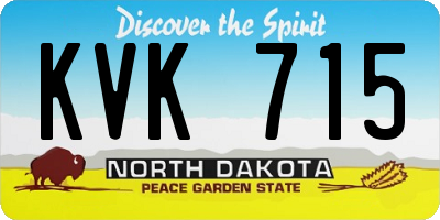 ND license plate KVK715