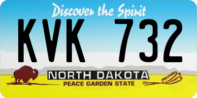 ND license plate KVK732