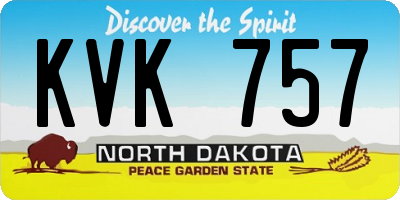 ND license plate KVK757