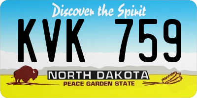 ND license plate KVK759