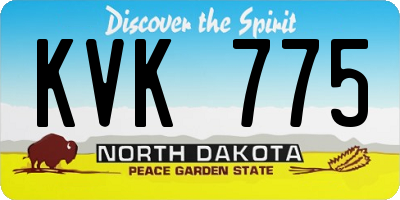 ND license plate KVK775