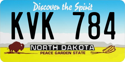 ND license plate KVK784