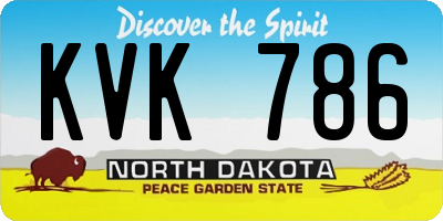 ND license plate KVK786