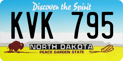 ND license plate KVK795