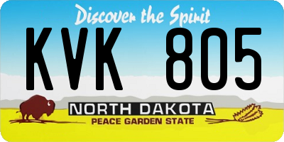 ND license plate KVK805