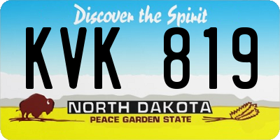 ND license plate KVK819