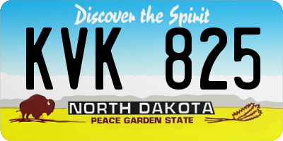 ND license plate KVK825