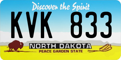 ND license plate KVK833