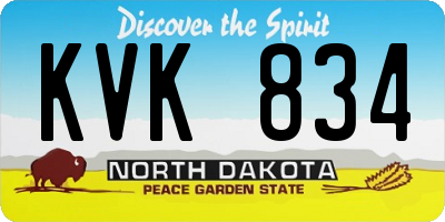 ND license plate KVK834