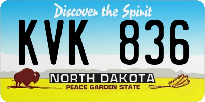 ND license plate KVK836