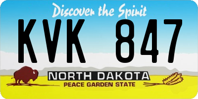 ND license plate KVK847