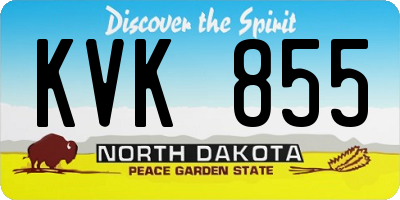 ND license plate KVK855