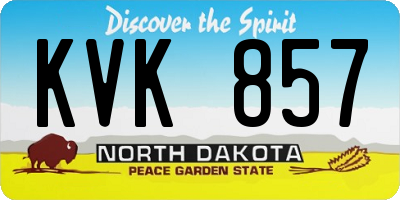 ND license plate KVK857