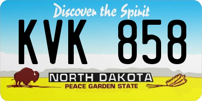 ND license plate KVK858