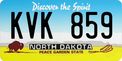 ND license plate KVK859