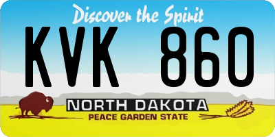 ND license plate KVK860