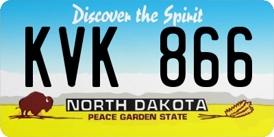 ND license plate KVK866