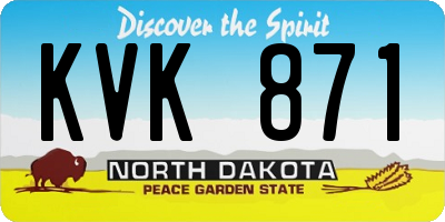 ND license plate KVK871