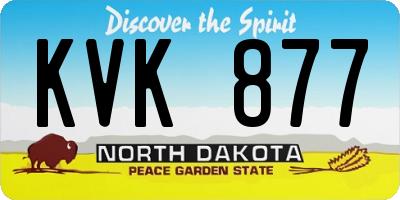 ND license plate KVK877