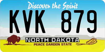 ND license plate KVK879