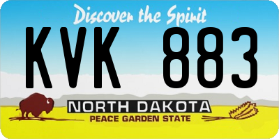 ND license plate KVK883