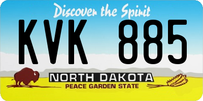 ND license plate KVK885