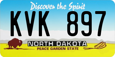ND license plate KVK897