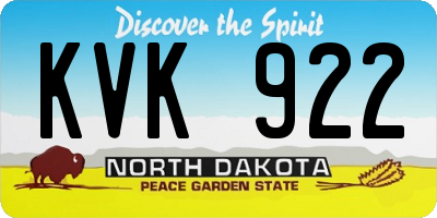ND license plate KVK922