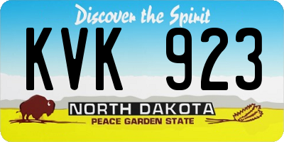 ND license plate KVK923