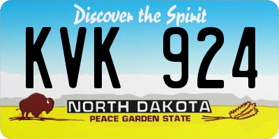 ND license plate KVK924