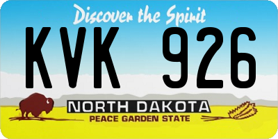 ND license plate KVK926