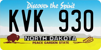 ND license plate KVK930