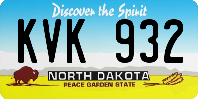ND license plate KVK932