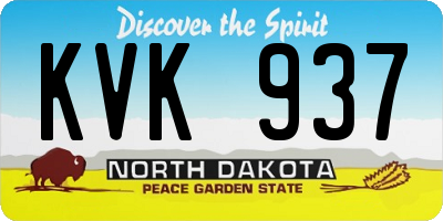 ND license plate KVK937