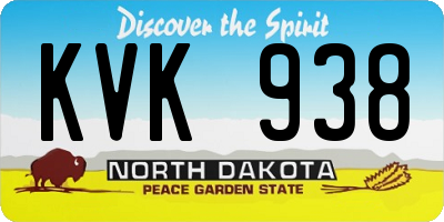 ND license plate KVK938