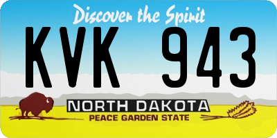 ND license plate KVK943