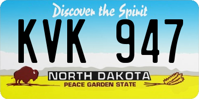 ND license plate KVK947