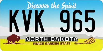 ND license plate KVK965