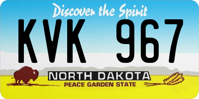 ND license plate KVK967