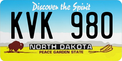 ND license plate KVK980
