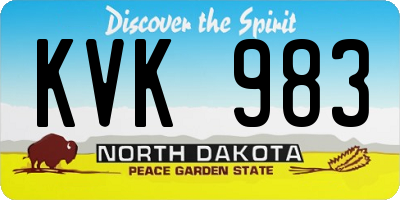 ND license plate KVK983